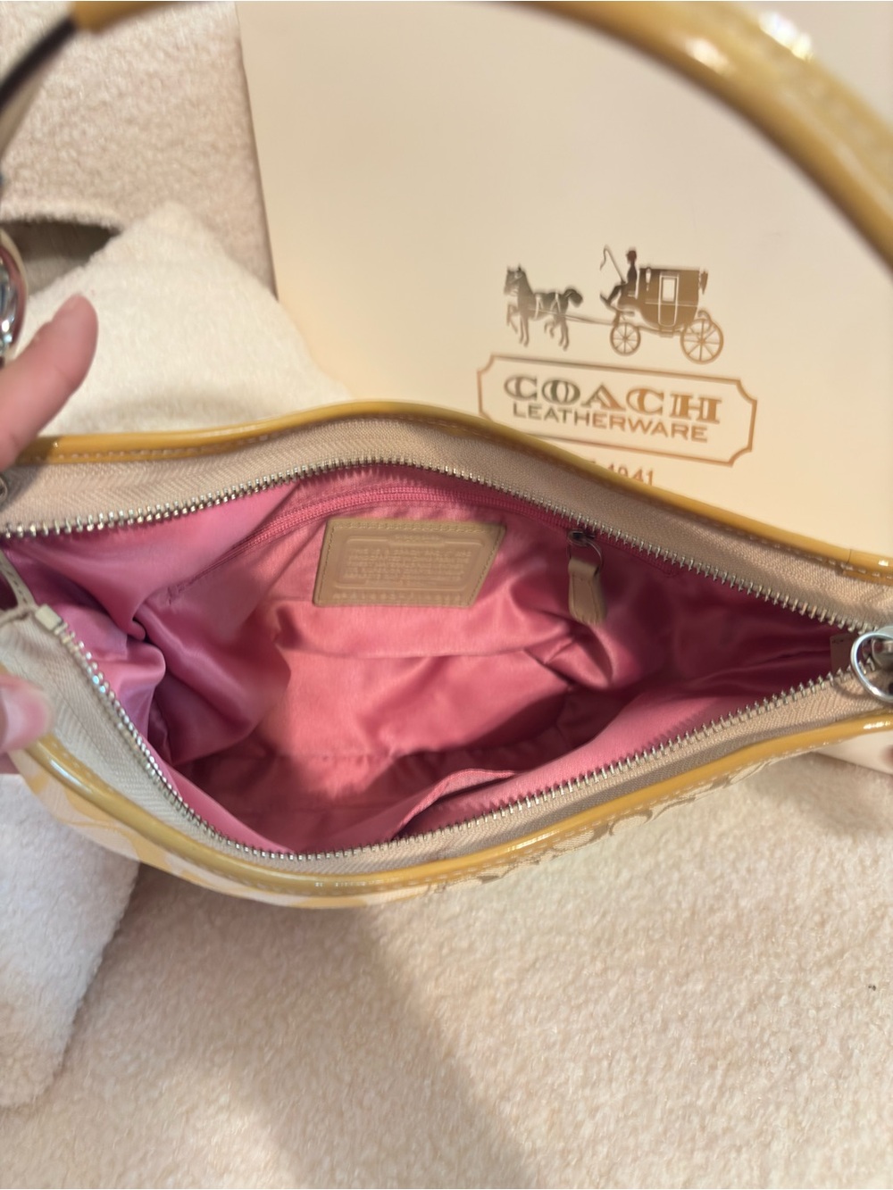 Coach Patchwork Signature Small Hobo Bag in Pastel Multi - Picture 9 of 15